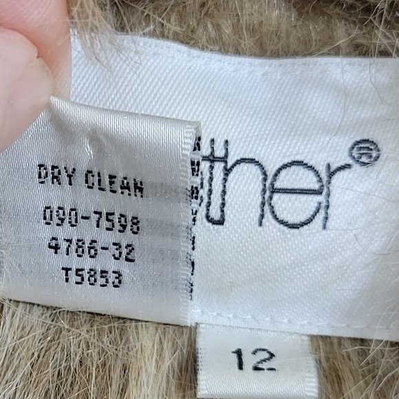 Together Women's Sz 12 Faux Suede Faux Fur Light Blue Vest Front Toggle Closure - Picture 3 of 4